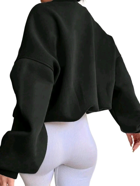 FELPA (OVERSIZE) NERA O PERSONALIZZABILE DONNA