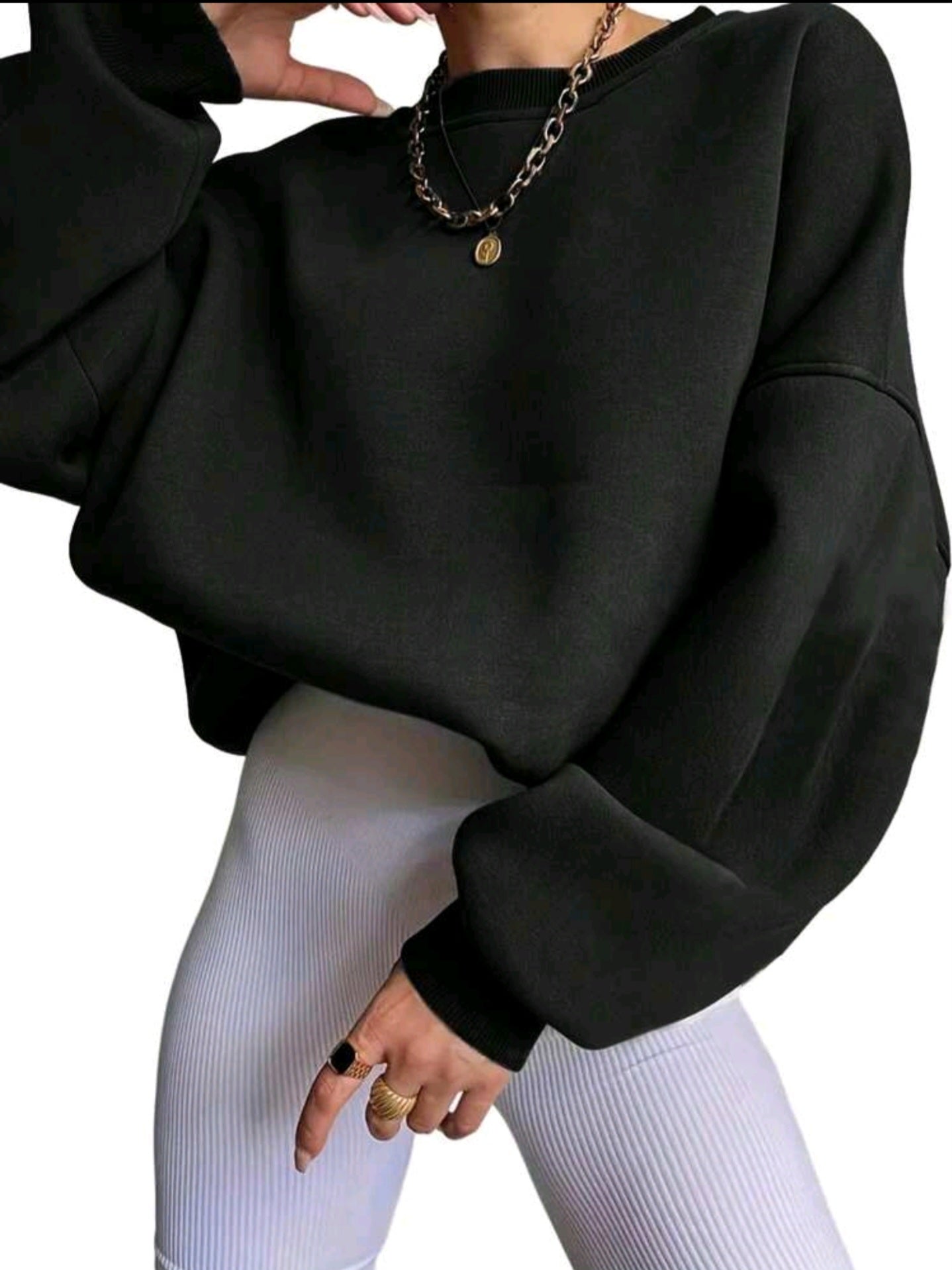 FELPA (OVERSIZE) NERA O PERSONALIZZABILE DONNA