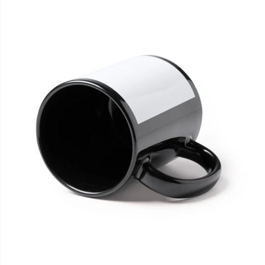 Tazza nera in ceramica da 350ml personalizzabile